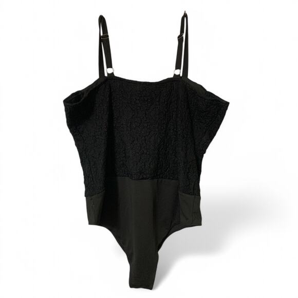White Birch Plus Size 3X Black Lace Bodysuit - Picture 2 of 7